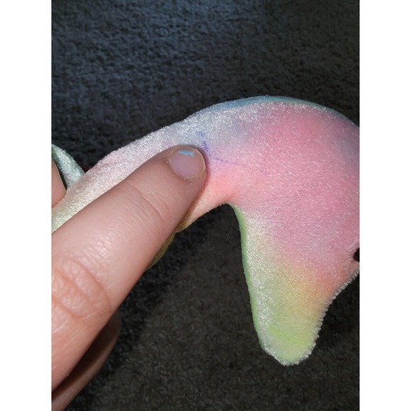 TY BEANIE BABY NEON SEA HORSE, NEW, 7TH GEN, SHINY BRITE PASTELS,1999 - Picture 4 of 6